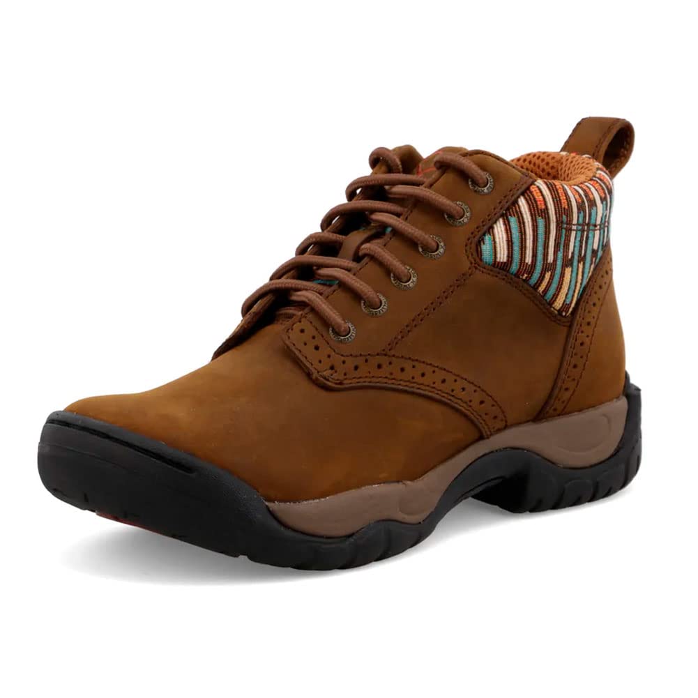 Twisted X Women's 4" All Around Soft Toe Work Boot, Round Toe, Brown & Brown Multi, 9 M