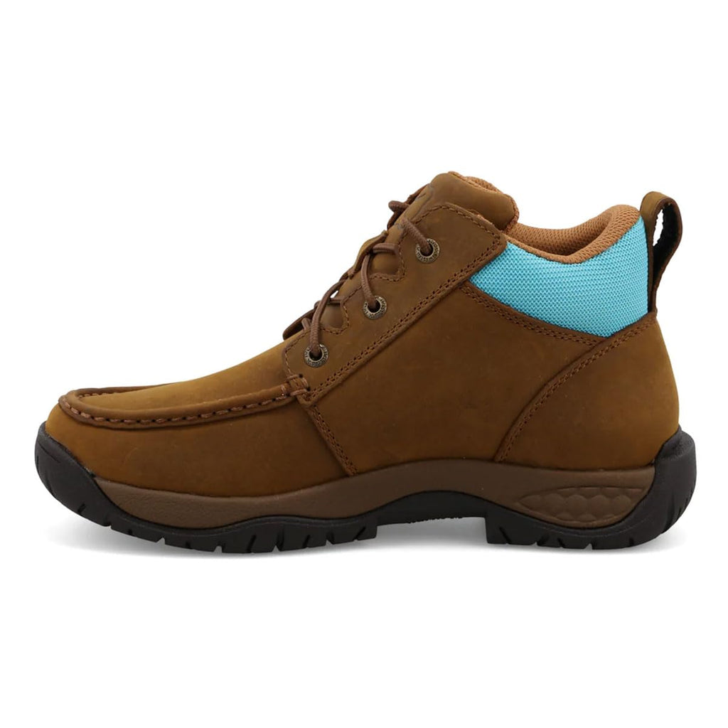 Twisted X Women's 4" All Around Work Boot, Moc Toe with CellStretch, Oiled Saddle