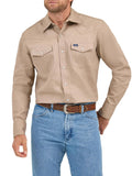 Wrangler Men's Cowboy Cut Western Chambray Snap Long Sleeve Work Shirt