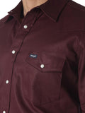 Wrangler Men's Cowboy Cut Western Chambray Snap Long Sleeve Work Shirt