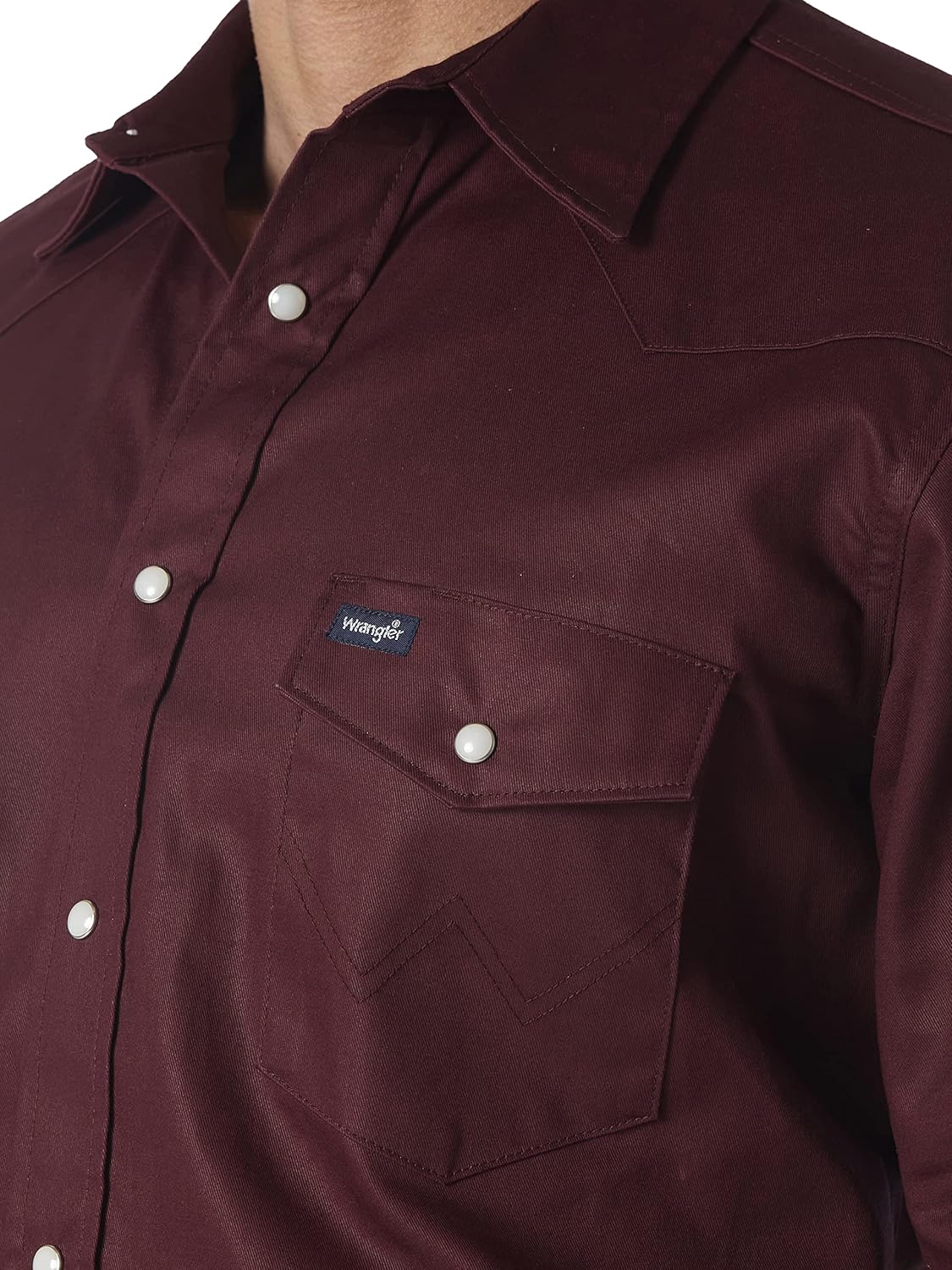 Wrangler Men's Cowboy Cut Western Chambray Snap Long Sleeve Work Shirt